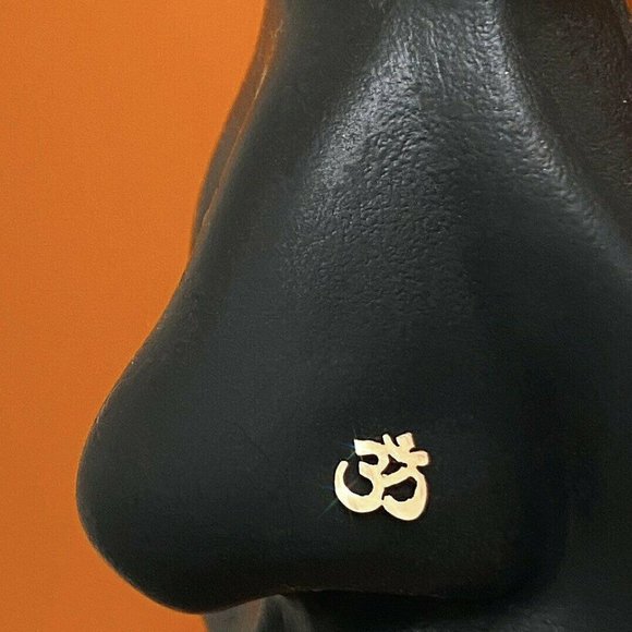 OM Nosestud 14kt Gold Spiritual Symbol Made With 14kt Solid Gold - Picture 1 of 1